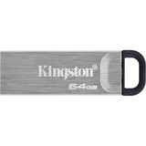 Kingston DataTraveler Unidad Flash USB Kyson de 64 GB, Lápiz USB plateado, 64 GB, USB tipo A, 3.2 Gen 1 (3.1 Gen 1), 200 MB/s, Sin tapa, Plata