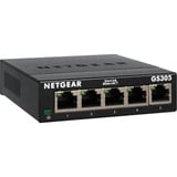 Netgear GS305 No administrado L2 Gigabit Ethernet (10/100/1000) Negro, Interruptor/Conmutador negro, No administrado, L2, Gigabit Ethernet (10/100/1000), Montaje de pared