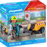 PLAYMOBIL Action Heroes Obrero de la construcción con cincel, Juegos de construcción 