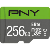 PNY Elite microSD 256 GB, Tarjeta de memoria gris/Verde