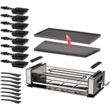 Unold 48730 parrilla de interior 8 personas(s) 1200 W Negro, Acero inoxidable, Raclette negro/Acero fino, 8 personas(s), Plástico, Acero inoxidable, 1 zona(s), Negro, Acero inoxidable, Rectangular, Temperatura