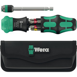 Wera Kraftform Kompakt 25 RA-R con bolsa, Conjuntos de bits negro/Verde