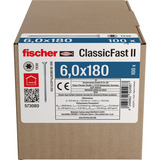 fischer Tornillo para tablero de partículas ClassicFast II 6,0x180 cabeza avellanada TX 
