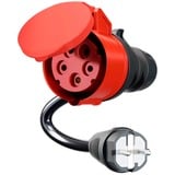 go-e Adaptador para Gemini flex 11 kW, CEE rojo trifásico 16A > toma doméstica negro