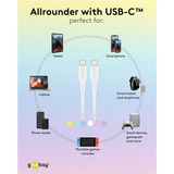 goobay Cable de silicona USB 2.0 lila, conector USB-C > conector USB-C lila