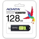 ADATA ACHO-UC300-128G-RNB unidad flash USB 128 GB USB Tipo C 3.2 Gen 1 (3.1 Gen 1) Negro, Lápiz USB negro/Verde, 128 GB, USB Tipo C, 3.2 Gen 1 (3.1 Gen 1), 100 MB/s, Deslizar, Negro