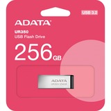 ADATA UR350 unidad flash USB 256 GB USB tipo A 3.2 Gen 1 (3.1 Gen 1) Negro, Plata, Lápiz USB níquel/Negro, 256 GB, USB tipo A, 3.2 Gen 1 (3.1 Gen 1), 100 MB/s, Sin tapa, Negro, Plata