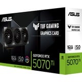 ASUS TUF Gaming TUF-RTX5070TI-16G-GAMING NVIDIA GeForce RTX 5070 Ti 16 GB GDDR7, Tarjeta gráfica GeForce RTX 5070 Ti, 16 GB, GDDR7, 256 bit, 7680 x 4320 Pixeles, PCI Express 5.0