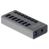 DeLOCK 63669 hub de interfaz USB 3.2 Gen 1 (3.1 Gen 1) Type-B 5000 Mbit/s Gris, Hub USB USB 3.2 Gen 1 (3.1 Gen 1) Type-B, USB 3.2 Gen 1 (3.1 Gen 1) Type-A, 5000 Mbit/s, Gris, Aluminio, 1 m