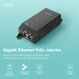 Digitus Inyector Gigabit Ethernet PoE+, 802.3at 30 W, Inyector PoE negro