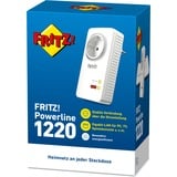 FRITZ! FRITZ!Powerline 1220, PowerLAN Powerline 1220, 1200 Mbit/s, Tipo F, Gigabit Ethernet, 10,100,1000 Mbit/s, 10BASE-T, 100BASE-T, 1000BASE-T, 3 W