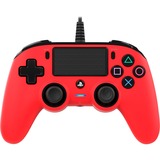 Nacon PS4OFCPADRED mando y volante Rojo Gamepad Analógico/Digital PlayStation 4 rojo/Negro, Gamepad, PlayStation 4, Botón Compartir, Analógico/Digital, Alámbrico, Rojo