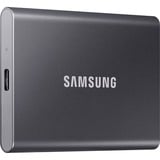 SAMSUNG Portable SSD T7 500 GB Gris, Unidad de estado sólido gris, 500 GB, USB Tipo C, 3.2 Gen 2 (3.1 Gen 2), 1000 MB/s, Protección mediante contraseña, Gris