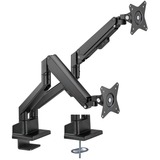 goobay Soporte doble para monitor con resorte de gas, Soporte de monitor negro