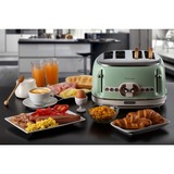 Ariete 0156/04 6 4 rebanada(s) 1600 W Verde, Tostadora verde claro, 4 rebanada(s), Verde, Metal, Botones, Giratorio, 1600 W, 290 mm