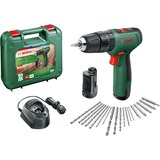 Bosch Atornillador percutor a batería EasyImpact 1200 + juego de puntas y brocas, Martillo atornillador verde/Negro