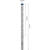 Bosch Expert Broca para martillo SDS plus-7X, Taladro Martillo perforador, Hammer drill bit, 1,2 cm, 215 mm, Concreto, Piedra, 15 cm
