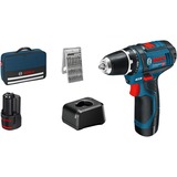 Bosch GSR 12V-15 Professional 1300 RPM Negro, Azul, Taladro/destornillador azul/Negro, Destornillador eléctrico, Mango de pistola, Negro, Azul, 1300 RPM, 400 RPM, 1300 RPM