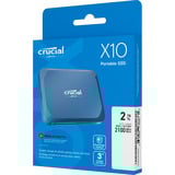 Crucial X10 Portable SSD 2 TB, Unidad de estado sólido azul