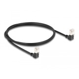 DeLOCK Cable de parche RJ-45 Cat.6a S/FTP, Slim 90° angular negro