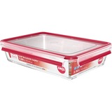 Emsa CLIP & CLOSE N1041200 recipiente de almacenar comida Rectangular Caja 3 L Transparente 1 pieza(s) transparente/Rojo, Caja, Rectangular, 3 L, Transparente, Vidrio, 420 °C