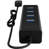 ICY BOX IB-HUB1409-U3 USB 3.2 Gen 1 (3.1 Gen 1) Type-A 5000 Mbit/s Negro, Hub USB USB 3.2 Gen 1 (3.1 Gen 1) Type-A, USB 3.2 Gen 1 (3.1 Gen 1) Type-A, 5000 Mbit/s, Negro, Aluminio, 0,4 m