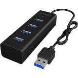 ICY BOX IB-HUB1409-U3 USB 3.2 Gen 1 (3.1 Gen 1) Type-A 5000 Mbit/s Negro, Hub USB USB 3.2 Gen 1 (3.1 Gen 1) Type-A, USB 3.2 Gen 1 (3.1 Gen 1) Type-A, 5000 Mbit/s, Negro, Aluminio, 0,4 m
