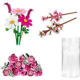LEGO Ramo de flores rosa Botanicals (con jarrón), Juegos de construcción 