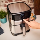 Tefal Easy Fry & Grill EY505D Sencillo 4,2 L Independiente 1550 W Freidora de aire caliente Acero inoxidable acero fino/Negro, Freidora de aire caliente, 4,2 L, 80 °C, 200 °C, 6 personas(s), 60 min