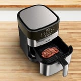 Tefal Easy Fry & Grill EY505D Sencillo 4,2 L Independiente 1550 W Freidora de aire caliente Acero inoxidable acero fino/Negro, Freidora de aire caliente, 4,2 L, 80 °C, 200 °C, 6 personas(s), 60 min