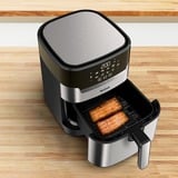 Tefal Easy Fry & Grill EY505D Sencillo 4,2 L Independiente 1550 W Freidora de aire caliente Acero inoxidable acero fino/Negro, Freidora de aire caliente, 4,2 L, 80 °C, 200 °C, 6 personas(s), 60 min