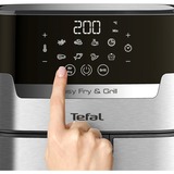 Tefal Easy Fry & Grill EY505D Sencillo 4,2 L Independiente 1550 W Freidora de aire caliente Acero inoxidable acero fino/Negro, Freidora de aire caliente, 4,2 L, 80 °C, 200 °C, 6 personas(s), 60 min