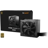be quiet! PURE POWER 12 550W unidad de fuente de alimentación 20+4 pin ATX ATX Negro, Fuente de alimentación de PC negro, 550 W, 100 - 240 V, 600 W, 50/60 Hz, 10 A, 5 A