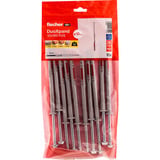 fischer Taco de vástago largo DuoXpand 10x160 FUS, Pasador gris claro/Rojo