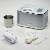 Ariete Máquina de helados Gran Gelato 4in1, Heladera blanco/Plateado, Compresor de helados, 1 L, 1 senos, Acero inoxidable, 60 min, Blanco