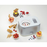 Ariete Máquina de helados Gran Gelato 4in1, Heladera blanco/Plateado, Compresor de helados, 1 L, 1 senos, Acero inoxidable, 60 min, Blanco