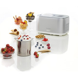 Ariete Máquina de helados Gran Gelato 4in1, Heladera blanco/Plateado, Compresor de helados, 1 L, 1 senos, Acero inoxidable, 60 min, Blanco