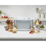 Ariete Máquina de helados Gran Gelato 4in1, Heladera blanco/Plateado, Compresor de helados, 1 L, 1 senos, Acero inoxidable, 60 min, Blanco
