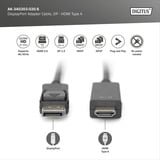Digitus Cable adaptador DisplayPort > HDMI 4K negro
