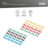 Digitus Clips de colores para cables de parcheo - Mezclados (20 piezas cada uno), Grapas de cable multicolor