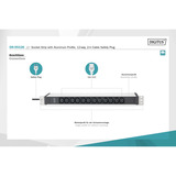 Digitus DN-95426, Regleta negro/Aluminio