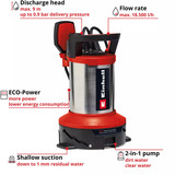 EINHELL Juego de inundación GE-DP 7535 N LL ECO, Bombas presión e inmersión rojo/Negro
