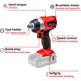 EINHELL TE-CW 18Li atornillador de impacto a batería, Tornillo de percusión rojo/Negro, No incluye batería ni cargador, 2900RPM 18V Negro, Rojo , 1,1 kg