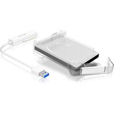 ICY BOX IB-AC703-U3 Carcasa de disco duro/SSD Blanco 2.5", Caja de unidades blanco, Carcasa de disco duro/SSD, 2.5", Serial ATA III, 5 Gbit/s, Hot-swap, Blanco