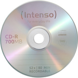 Intenso CD-R 700MB 10 pieza(s), CDs vírgenes 52x, CD-R, 120 mm, 700 MB, Caja de cd, 10 pieza(s)