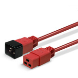 Lindy 30125 cable de transmisión Negro, Rojo 3 m C20 acoplador C19 acoplador, Cable alargador rojo, 3 m, C20 acoplador, C19 acoplador, 250 V, 16 A