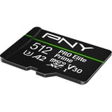 PNY Pro Elite Prime microSD 512 GB, Tarjeta de memoria negro/Verde