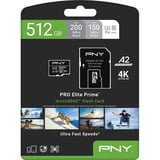 PNY Pro Elite Prime microSD 512 GB, Tarjeta de memoria negro/Verde