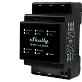 Shelly Switch LAN 5 Puertos 10/100 Mbit, Interruptor/Conmutador negro