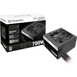 Thermaltake TRS-700AH2NK unidad de fuente de alimentación 700 W 20+4 pin ATX ATX Negro, Fuente de alimentación de PC negro, 700 W, 230 V, 50 - 60 Hz, 9 A, Activo, 120 W